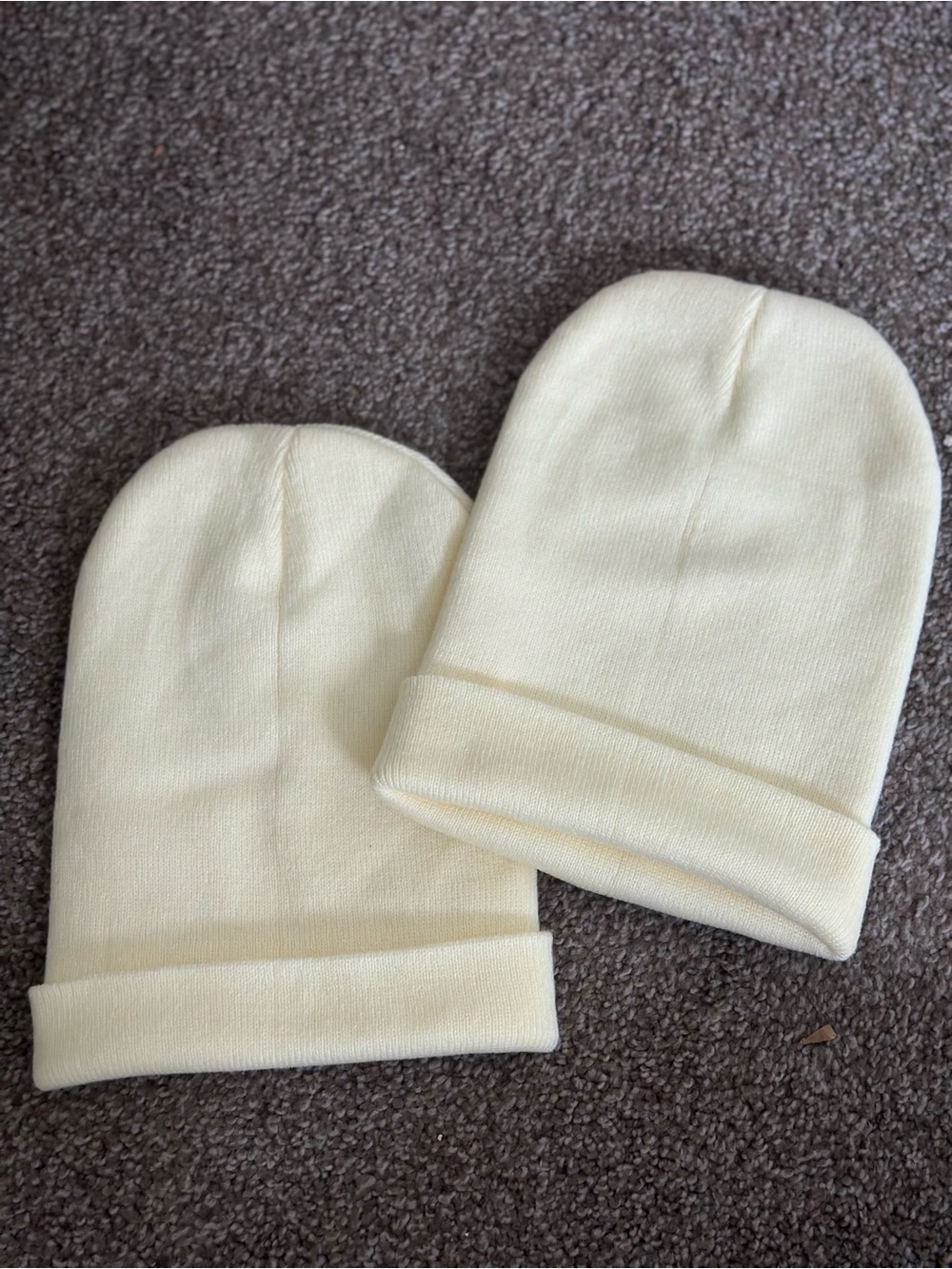 Cream Baby Beanie Hat - Soft Knit Newborn Cap
